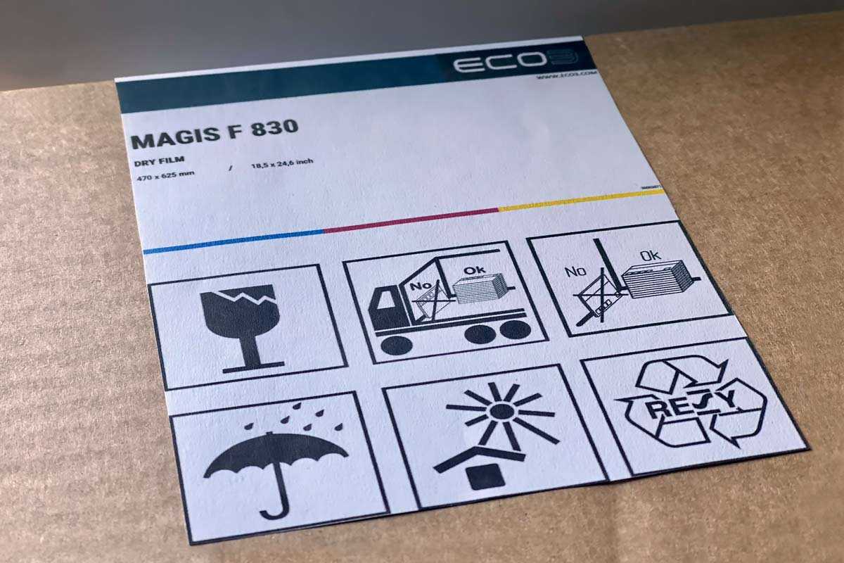 MAGIS F 830 film box label